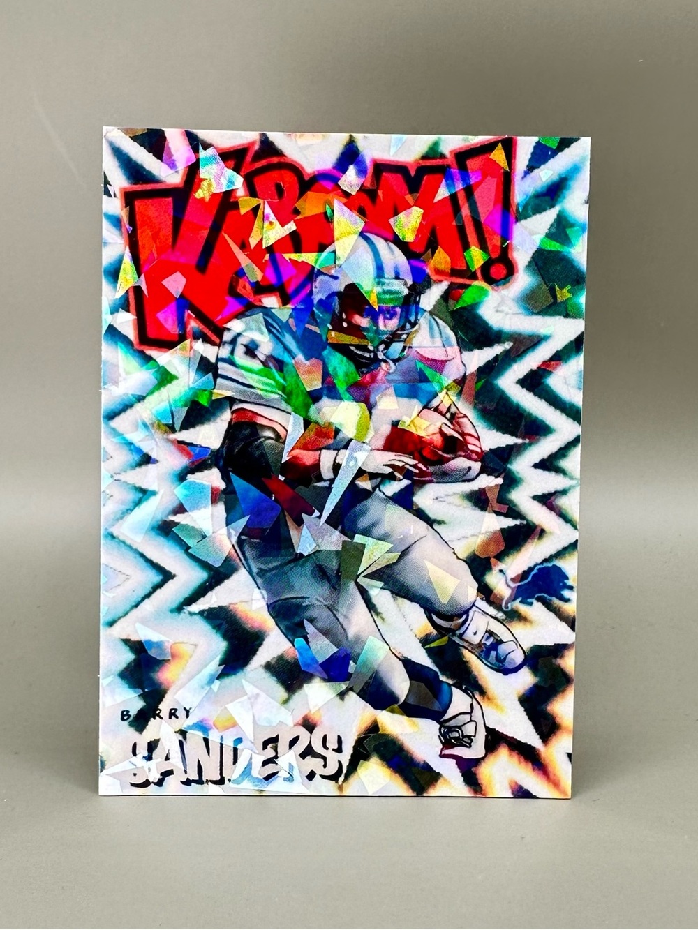 Barry Sanders 2020 Panini Kaboom #K-BS Holo Novelty Card.